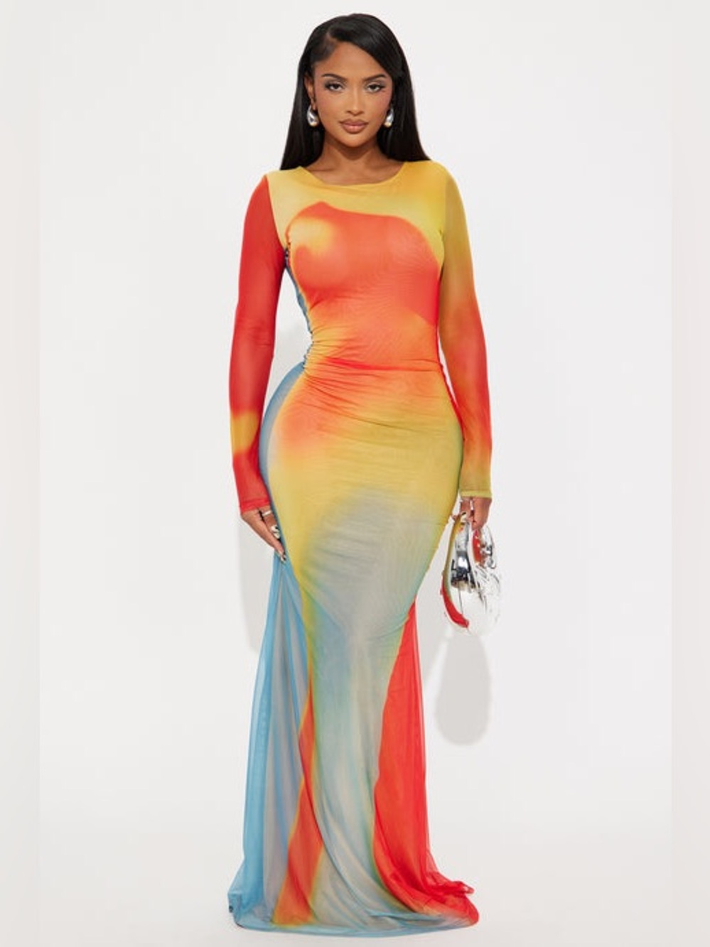Fashion Nova Heated Abstract Maxi Dress